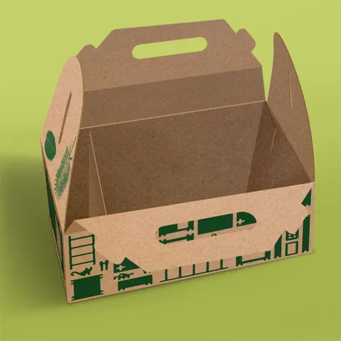 One-colour pattern on a kraft box